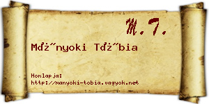 Mányoki Tóbia névjegykártya
